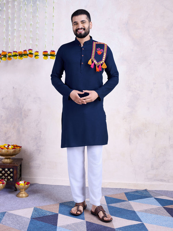 Nevy Blue Kurta Rayon payjama